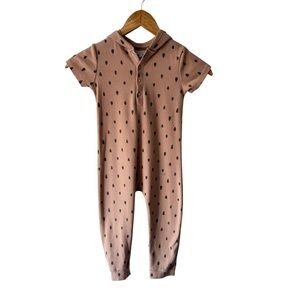 Grayson Collective Romper One Piece in Light Brown with Black Dots